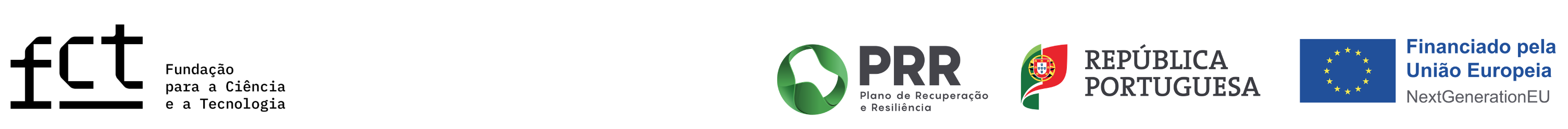 FCT, PRR, República Portuguesa and European Union - NextGenerationEU funding logos